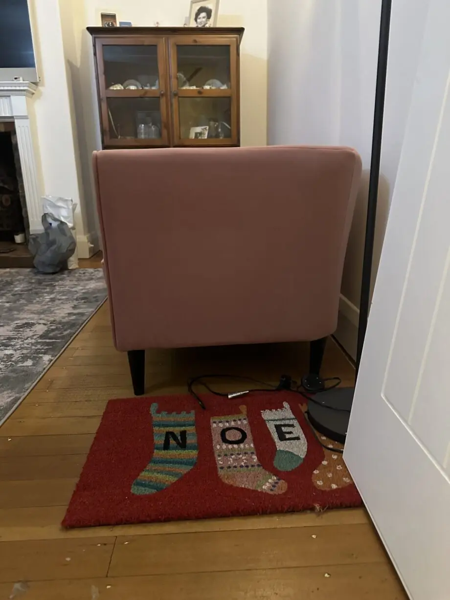 Marks and Spencer ‘Lille’ x2 3 seater sofas, chair and footstool, all dusty pink.