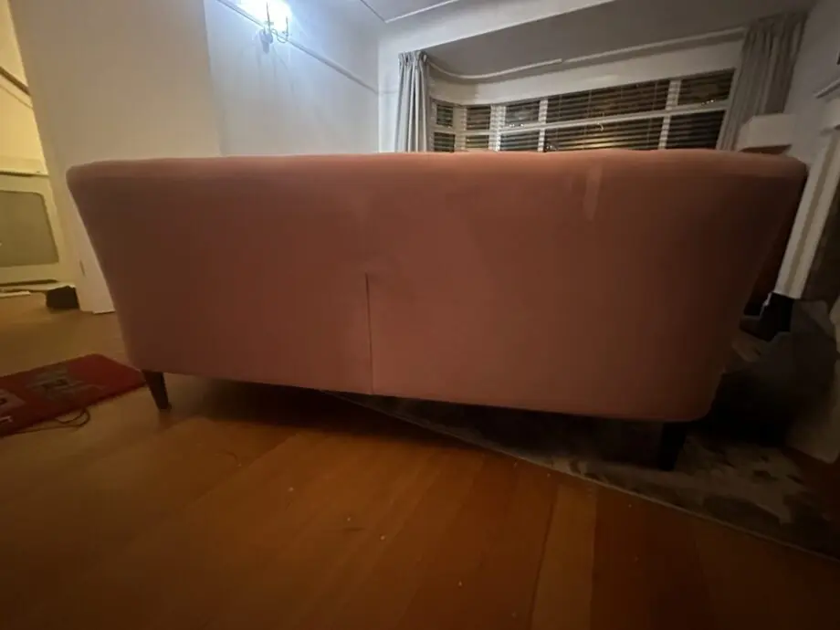 Marks and Spencer ‘Lille’ x2 3 seater sofas, chair and footstool, all dusty pink.