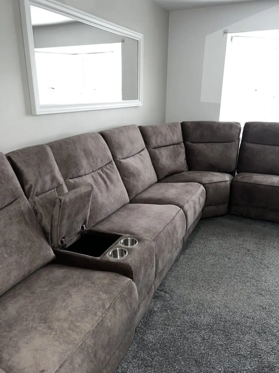 Osaka Modular Corner Recliner Sofa with Console - Truffle