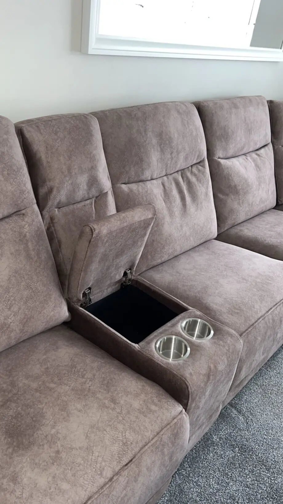 Osaka Modular Corner Recliner Sofa with Console - Truffle