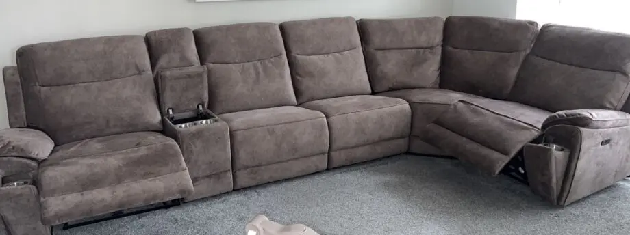 Osaka Modular Corner Recliner Sofa with Console - Truffle