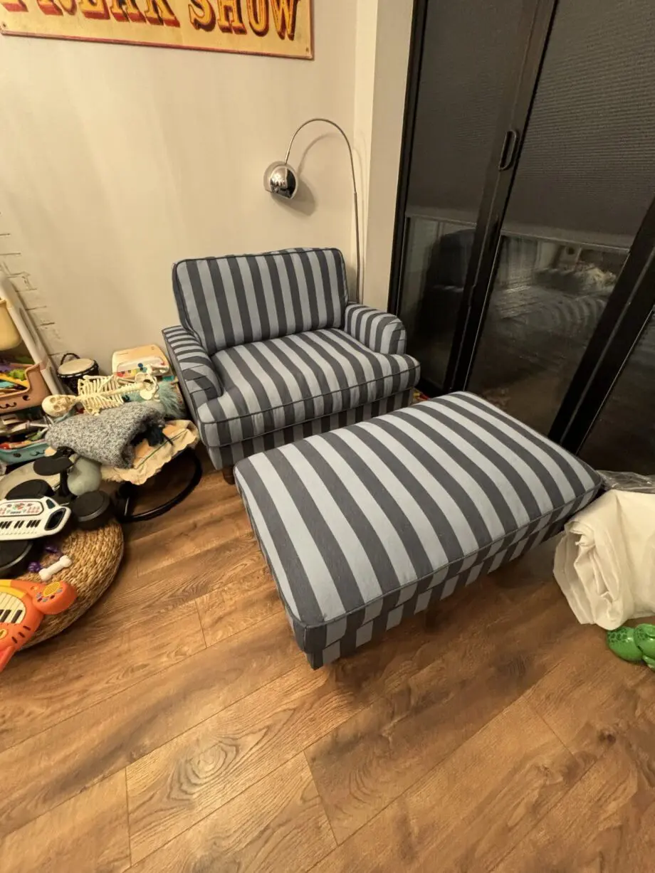 Snuggle chair plus footstool