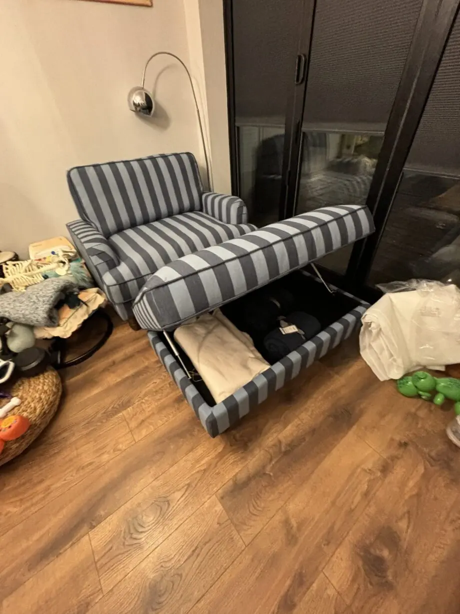 Snuggle chair plus footstool