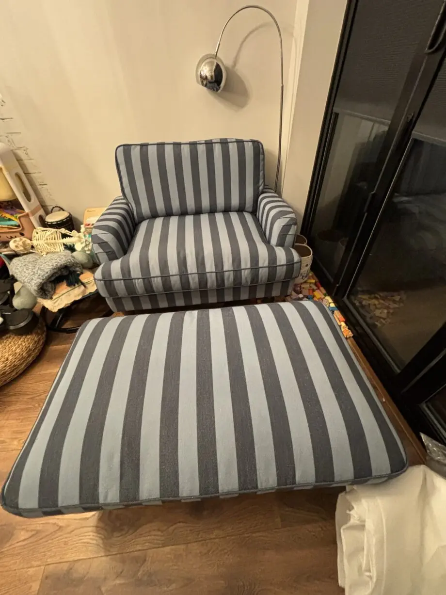 Snuggle chair plus footstool
