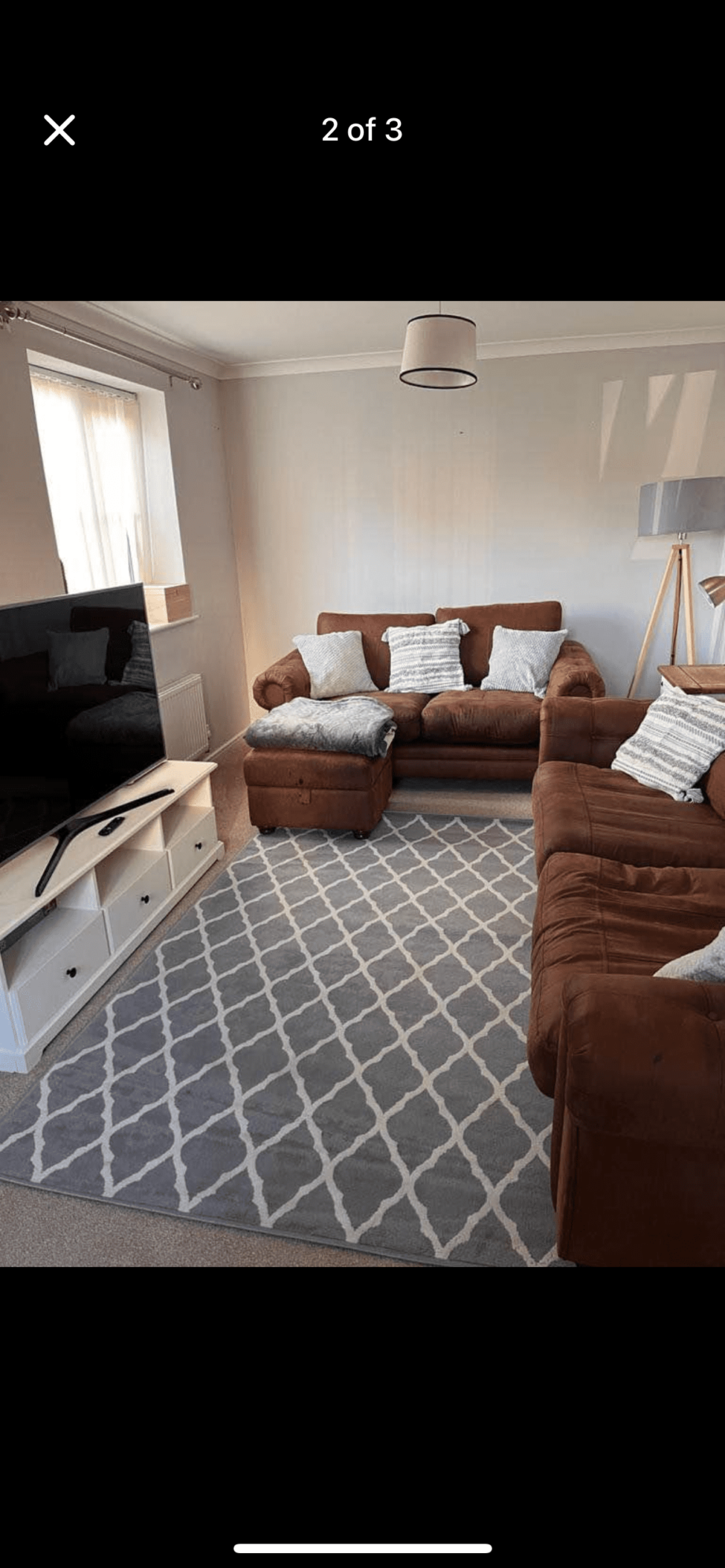 Brown suede 2 & 3 seater sofa