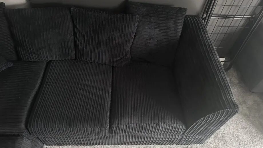 Ebern Designs L-shape corner 3 seated sofa in black
