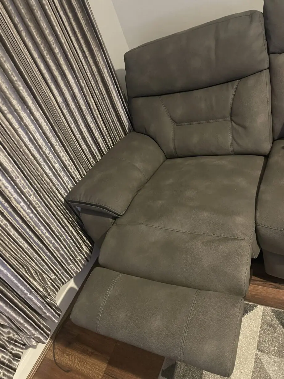 DFS 3 seater electric recliner grey sofa