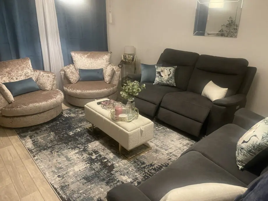 Scs Morgan electric recliner twin sofa 3 seater x2