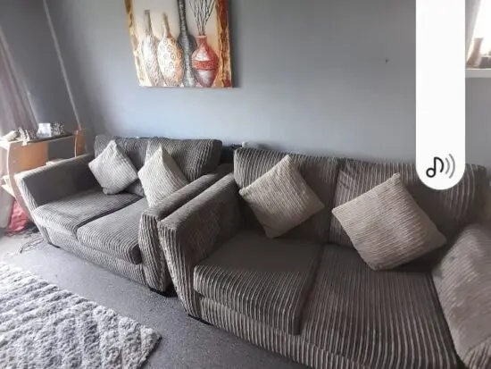 Lovely grey 2 sofas very comfortable scf