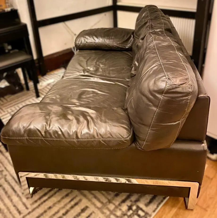 DFS 3 Seater Natural Italian Leather Sofa
