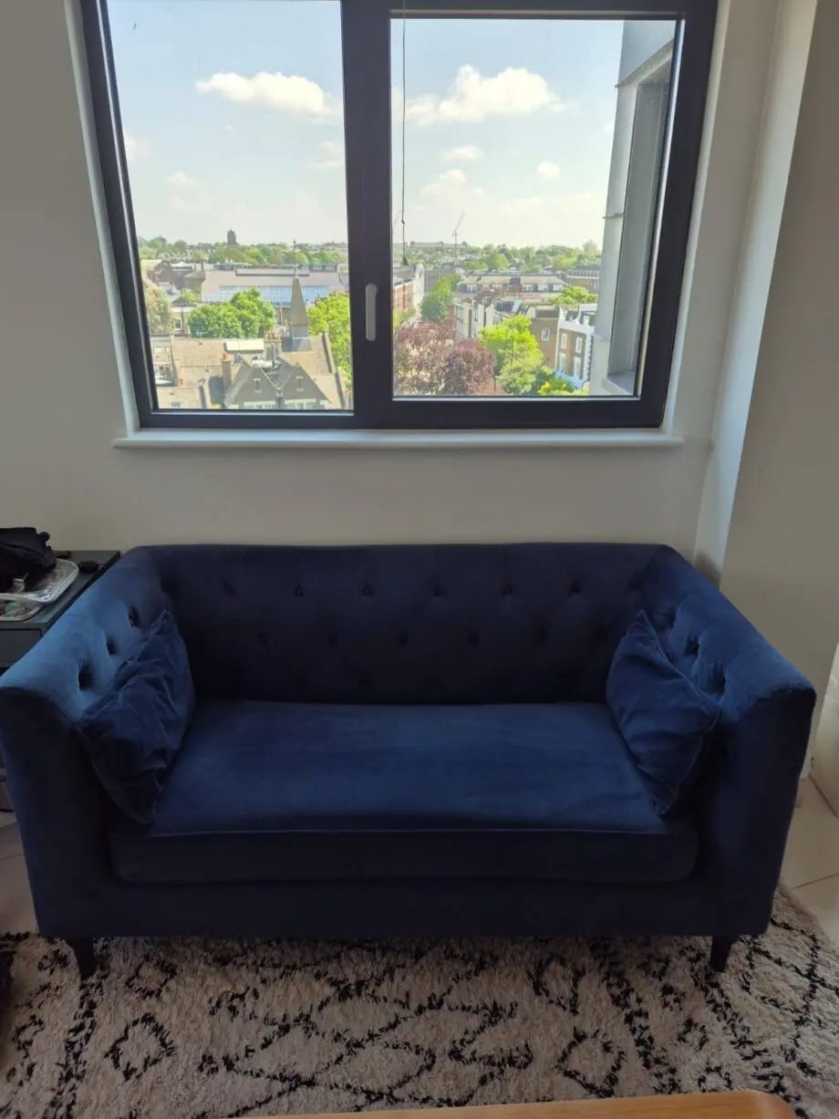 Made Flynn Sapphire Blue Velvet Sofa