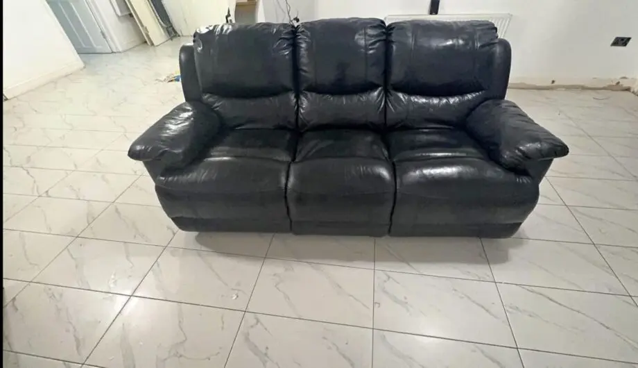 Leather sofa, black