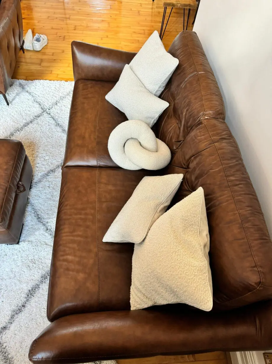 Sofology Cordelia Alaska Whisky Brown Leather Sofa Set