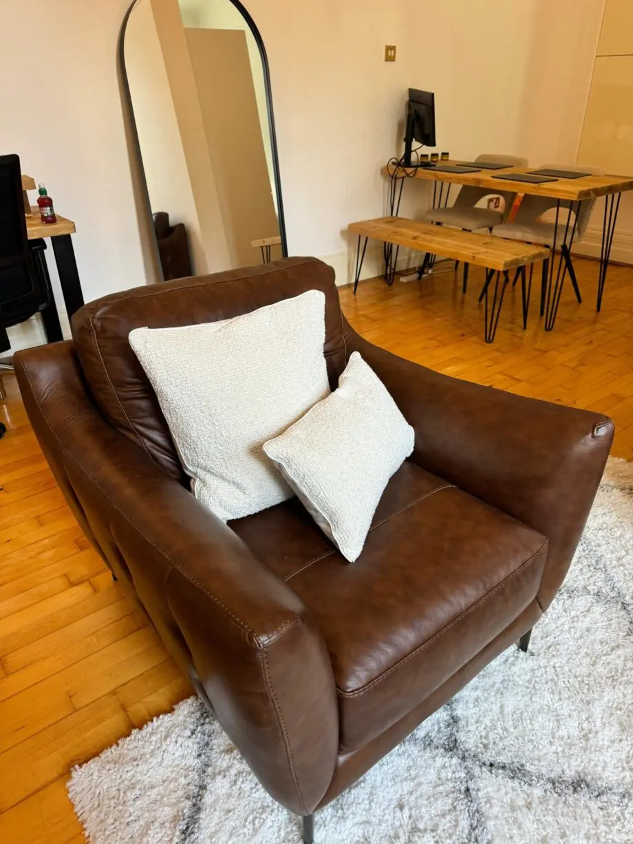 Sofology Cordelia Alaska Whisky Brown Leather Sofa Set