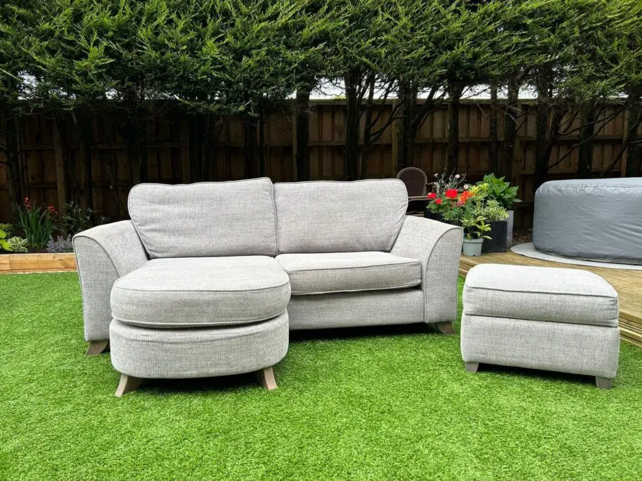 DFS sofa, Fenton 3 seater L shape, colour silver