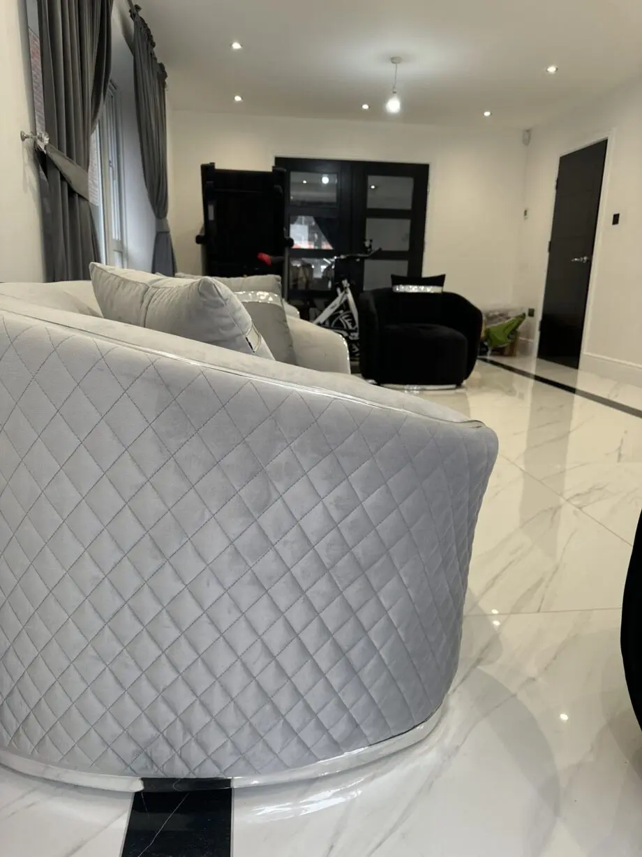 Light Grey Velvet - 2X - 3-Piece Sofa