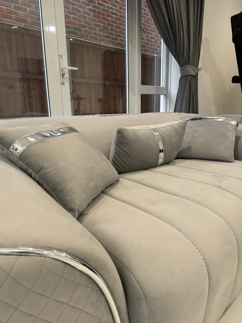 Light Grey Velvet - 2X - 3-Piece Sofa