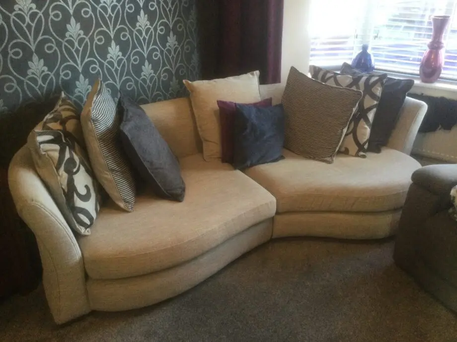 DFS sofa, cuddle chair and poof