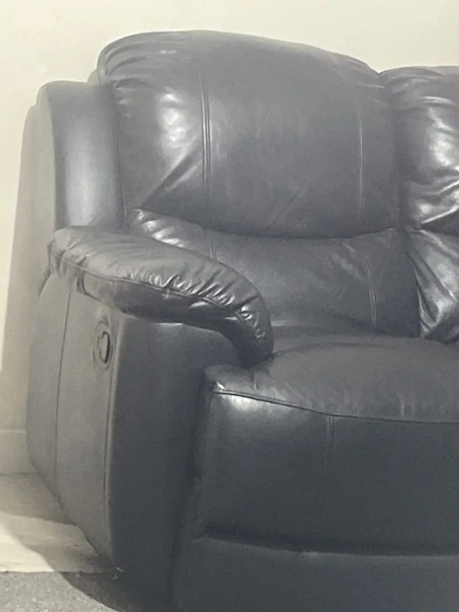 Leather sofa, black