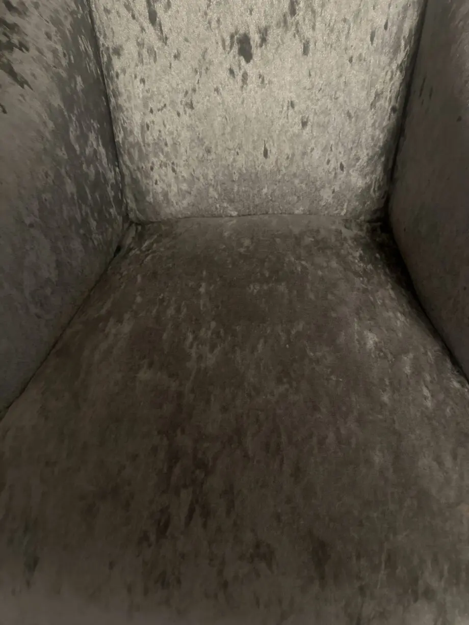 Single grey velvet sofa chair from dfs