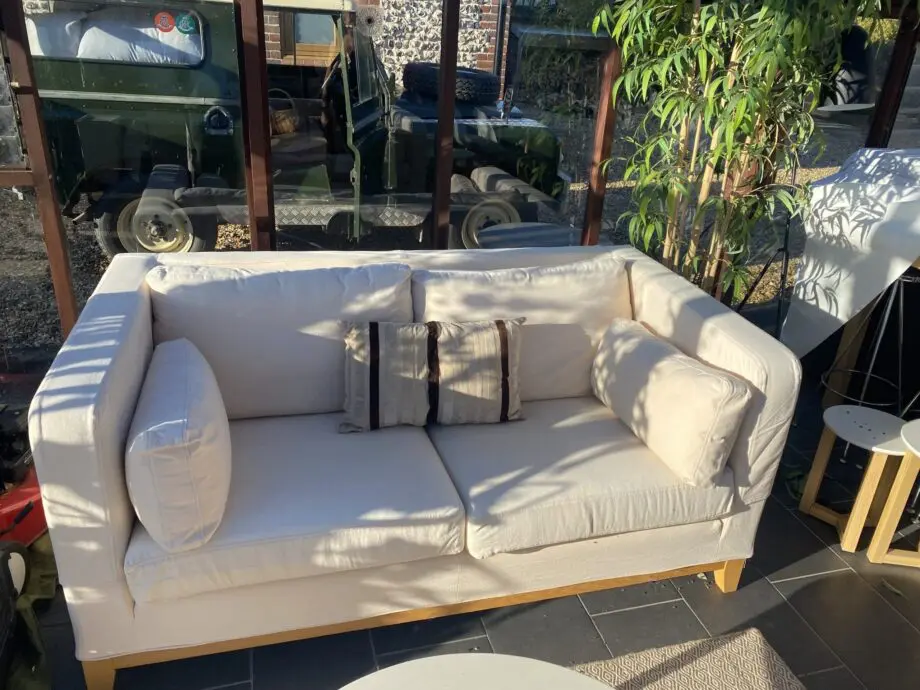 A PAIR of two seater sofas made by MultiYork