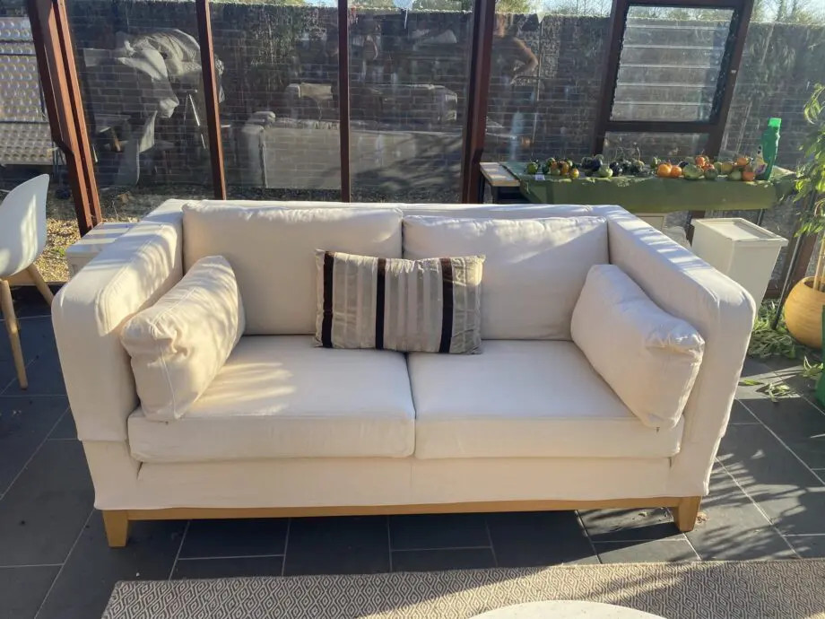 A PAIR of two seater sofas made by MultiYork