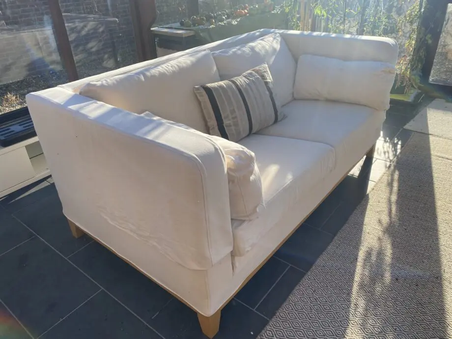 A PAIR of two seater sofas made by MultiYork