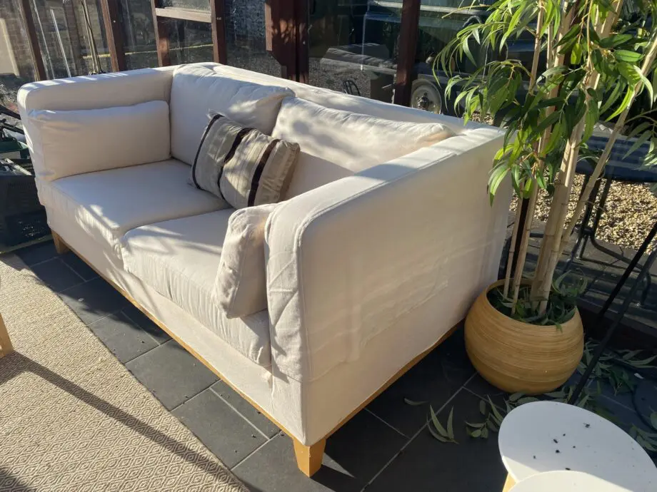 A PAIR of two seater sofas made by MultiYork