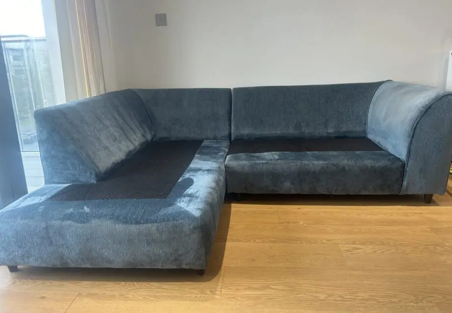 Abakus Direct Harriet Crushed Chenille Corner Sofa (Dark Blue)