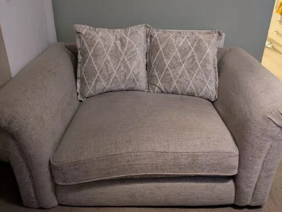 Grey loveseat