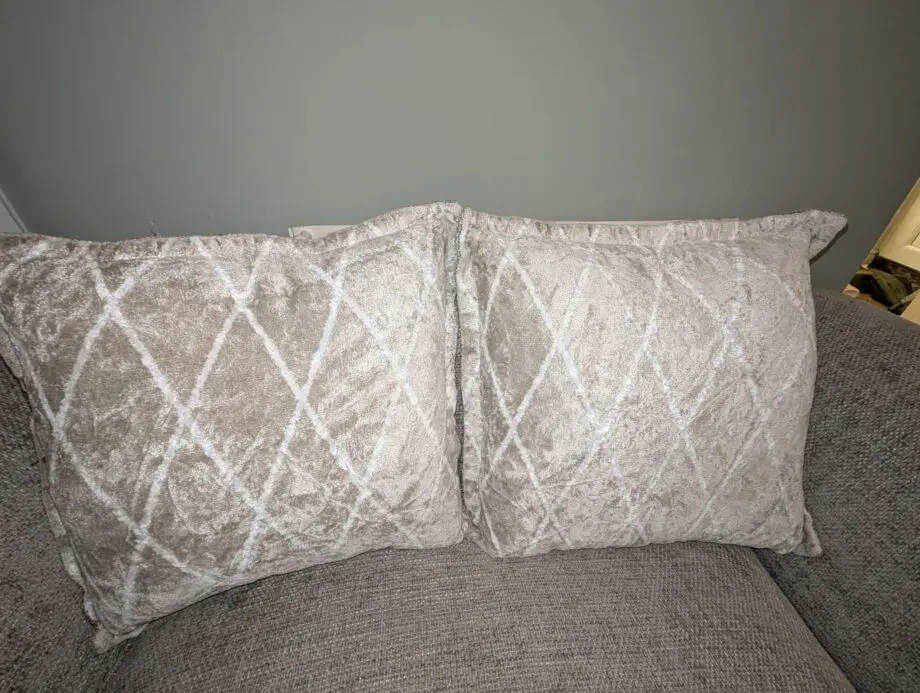 Grey loveseat and matching recliner 2 seater