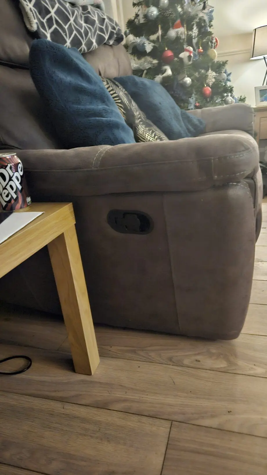 DFS 3 & 2 Seater Set Steel grey/brown Recliners