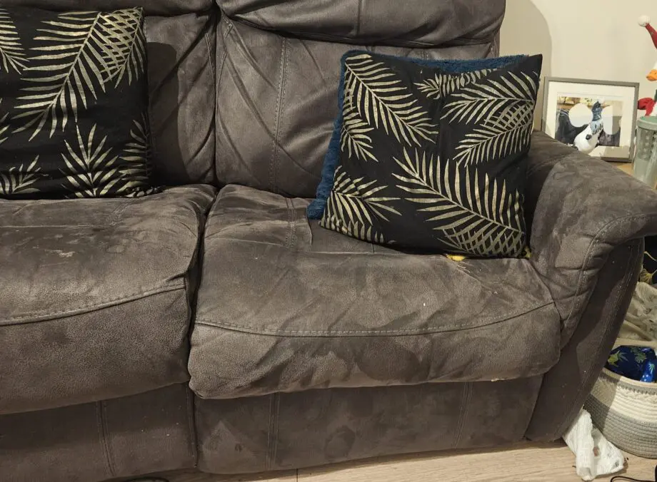 DFS 3 & 2 Seater Set Steel grey/brown Recliners