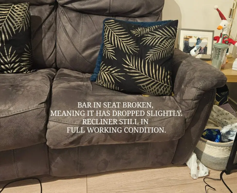 DFS 3 & 2 Seater Set Steel grey/brown Recliners