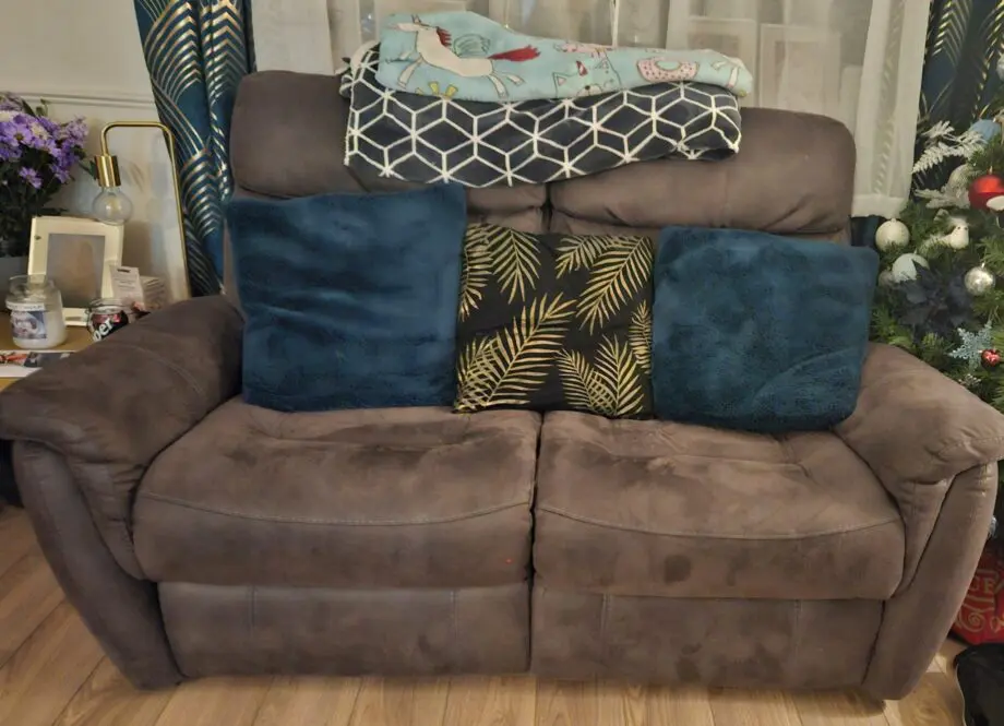 DFS 3 & 2 Seater Set Steel grey/brown Recliners