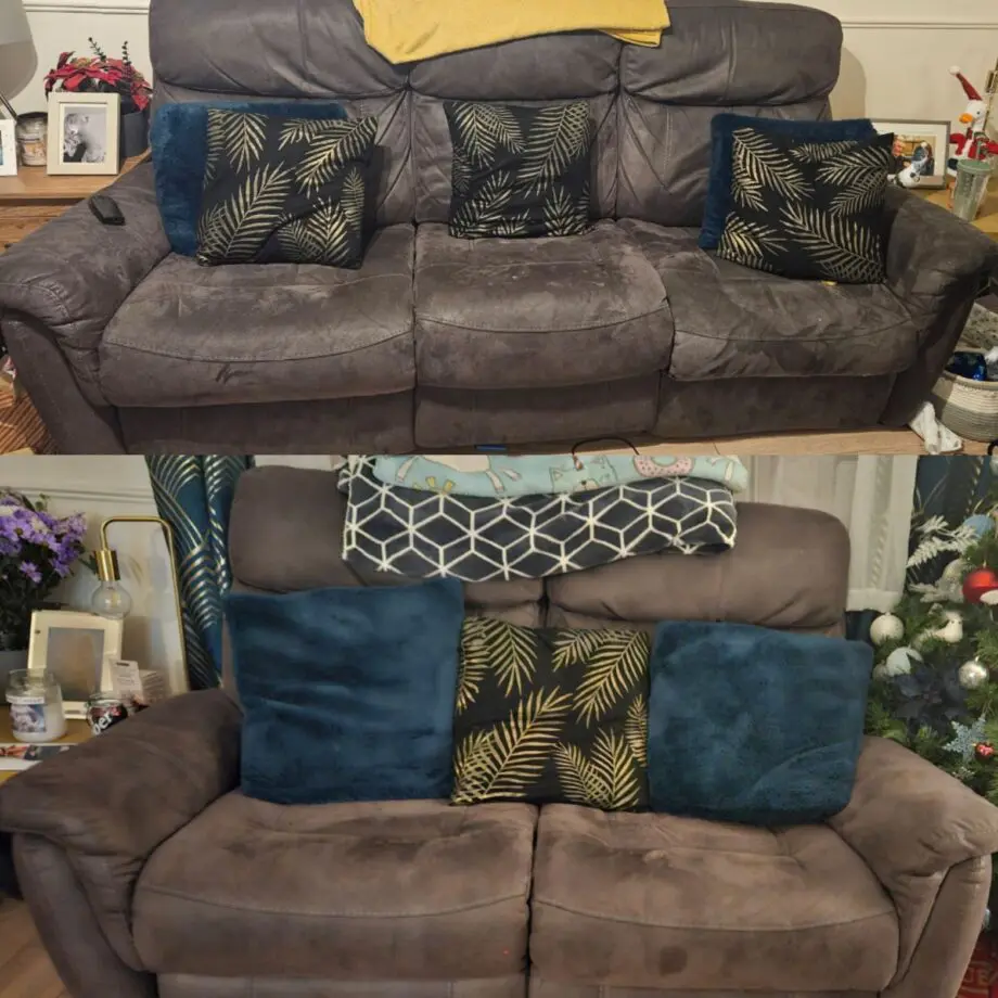 DFS 3 & 2 Seater Set Steel grey/brown Recliners