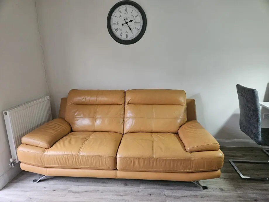 Islington Mustard Leather 3 Seater Sofa