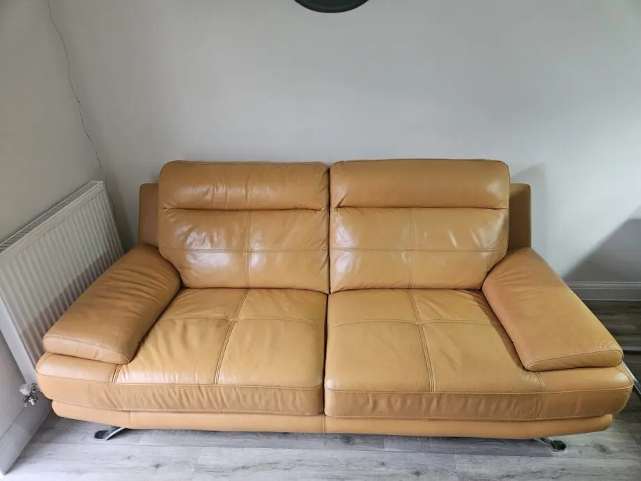 Islington Mustard Leather 3 Seater Sofa