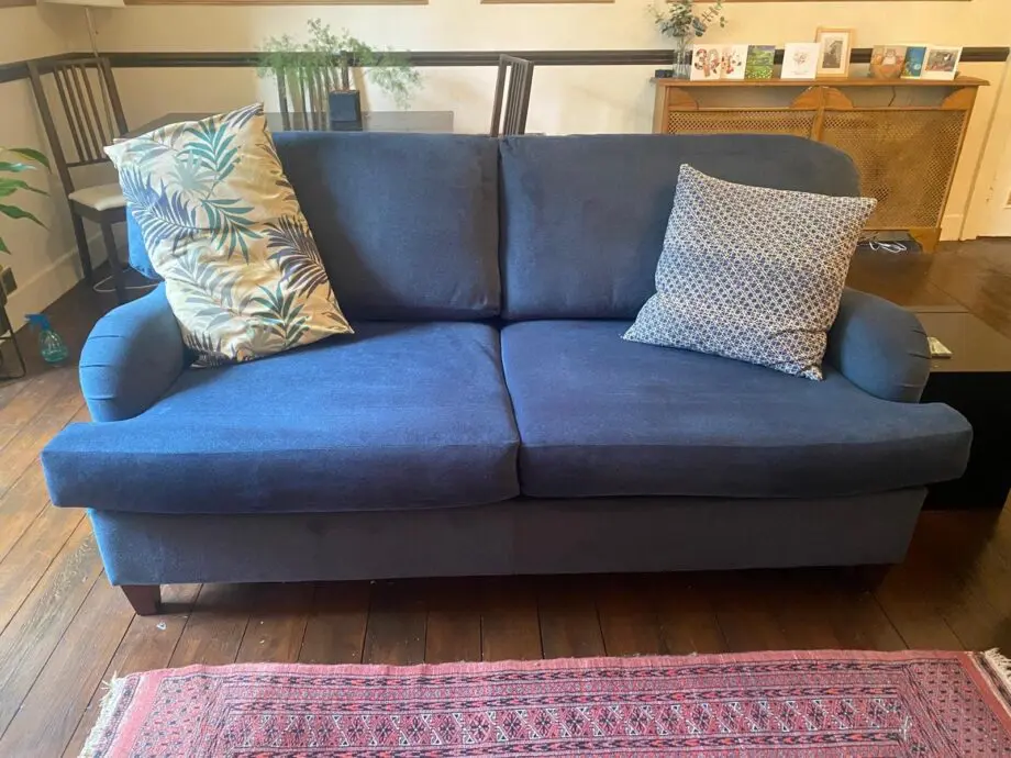 (only 6 months old) Darlings of Chelsea Helston Navy Blue three seater sofa bed