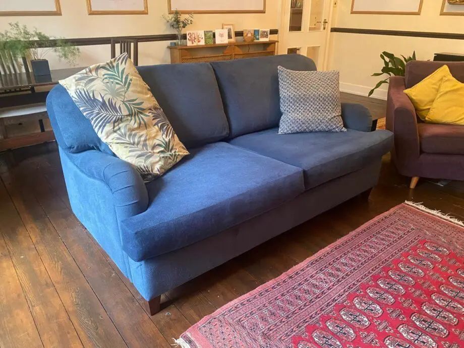 (only 6 months old) Darlings of Chelsea Helston Navy Blue three seater sofa bed