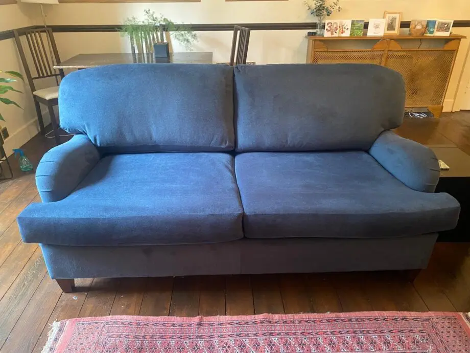 (only 6 months old) Darlings of Chelsea Helston Navy Blue three seater sofa bed