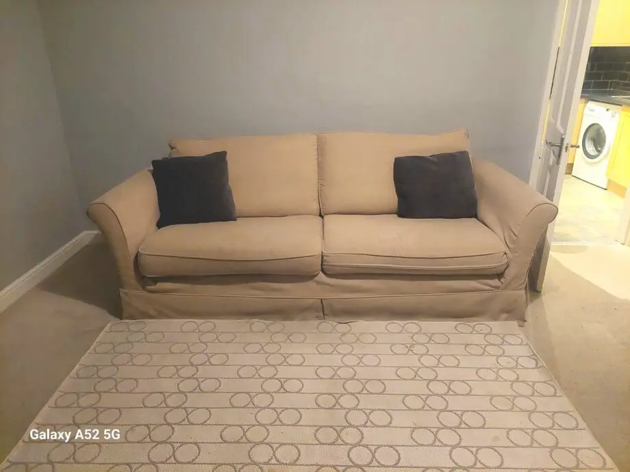 Cream, beige 4 seater sofa