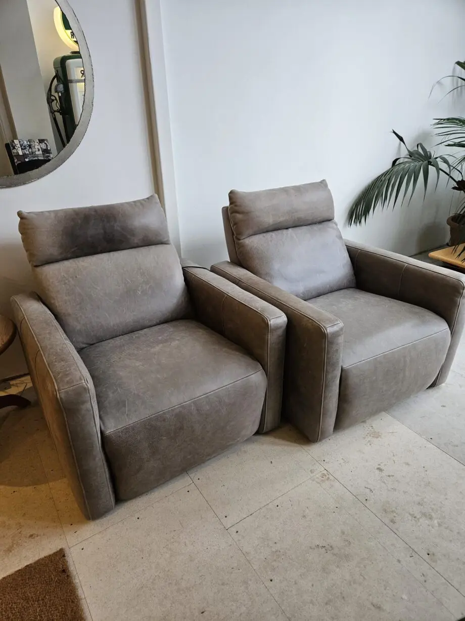 Soft leather electric recliners