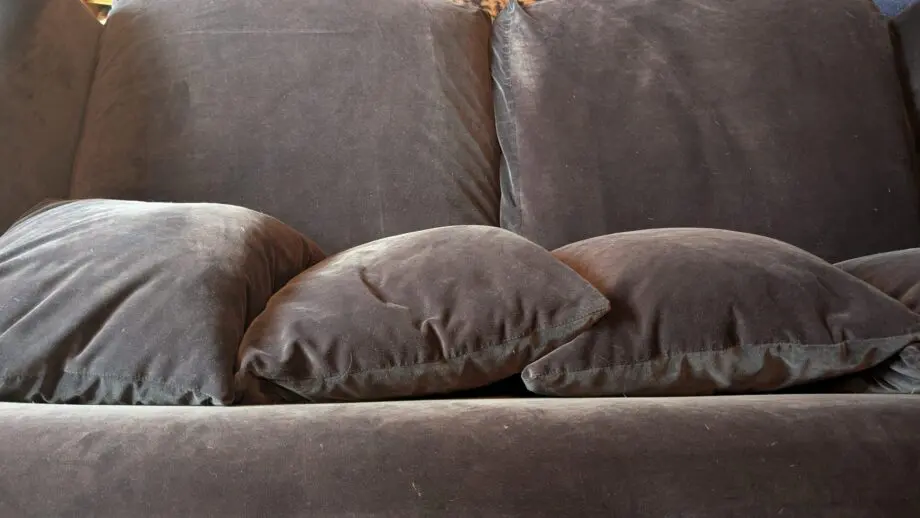 Loaf 'crumpet' ink blue clever velvet sofa