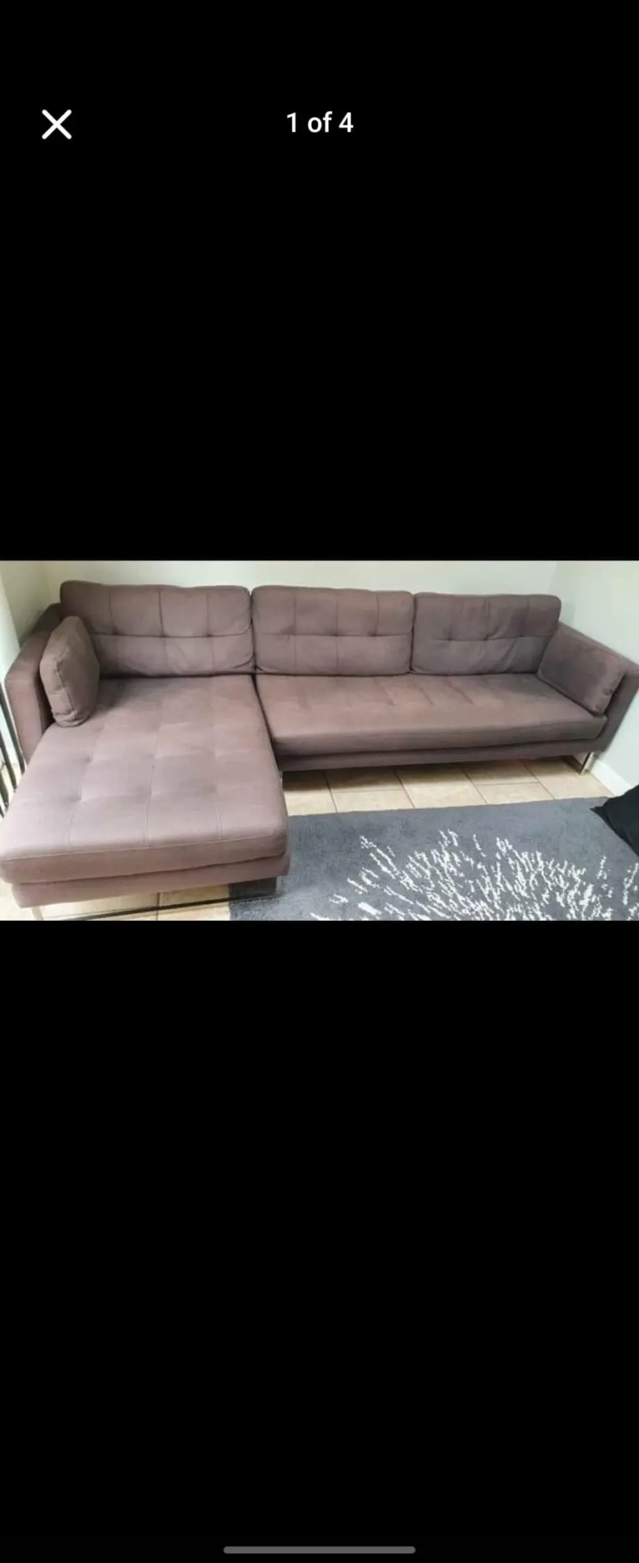 Dwell Right-Hand Sofa grey fabric