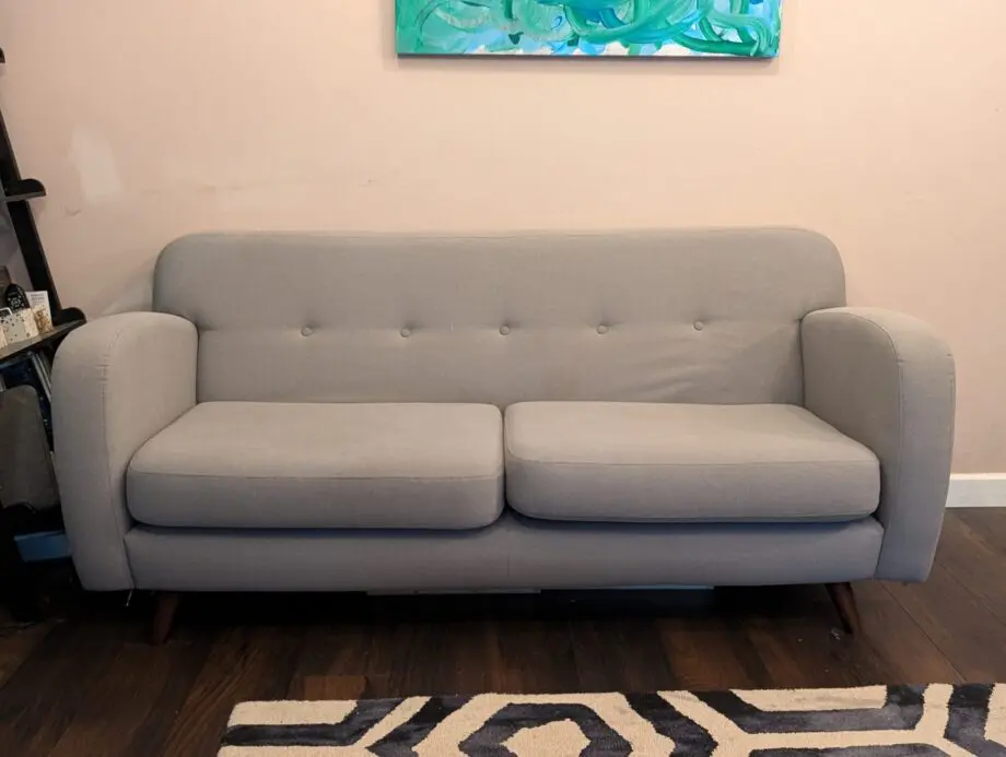 DFS French Connection Mid Century Style Grey Sofa Set (2 Sofas)