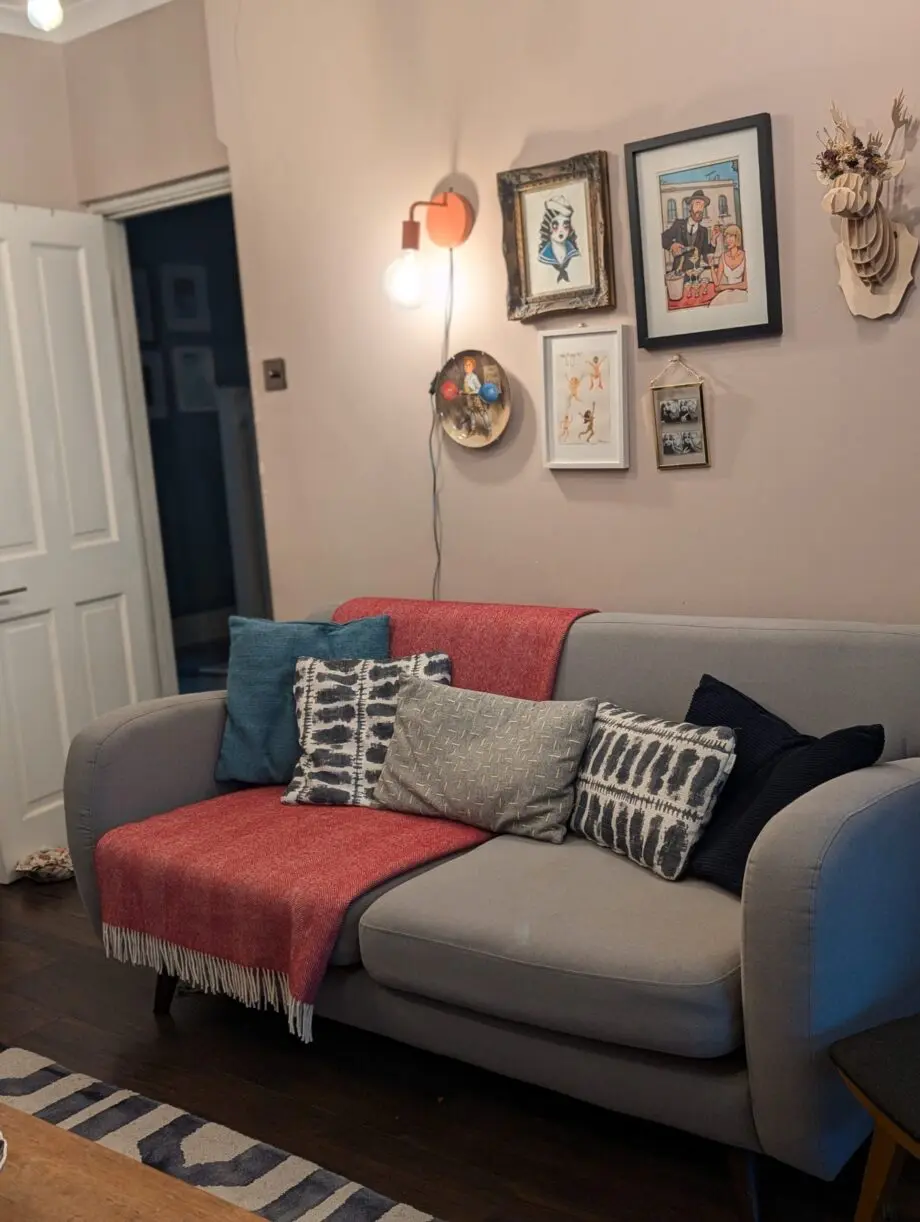 DFS French Connection Mid Century Style Grey Sofa Set (2 Sofas)