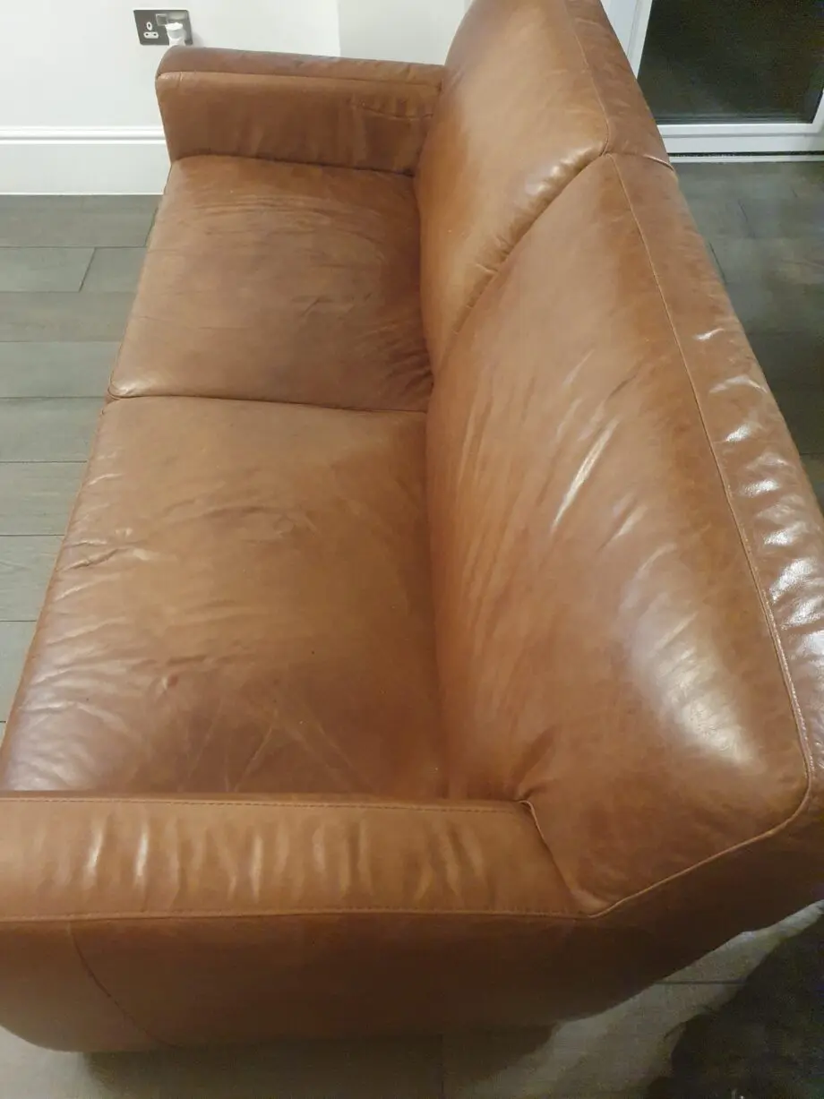 3 seater brown leather next couch
