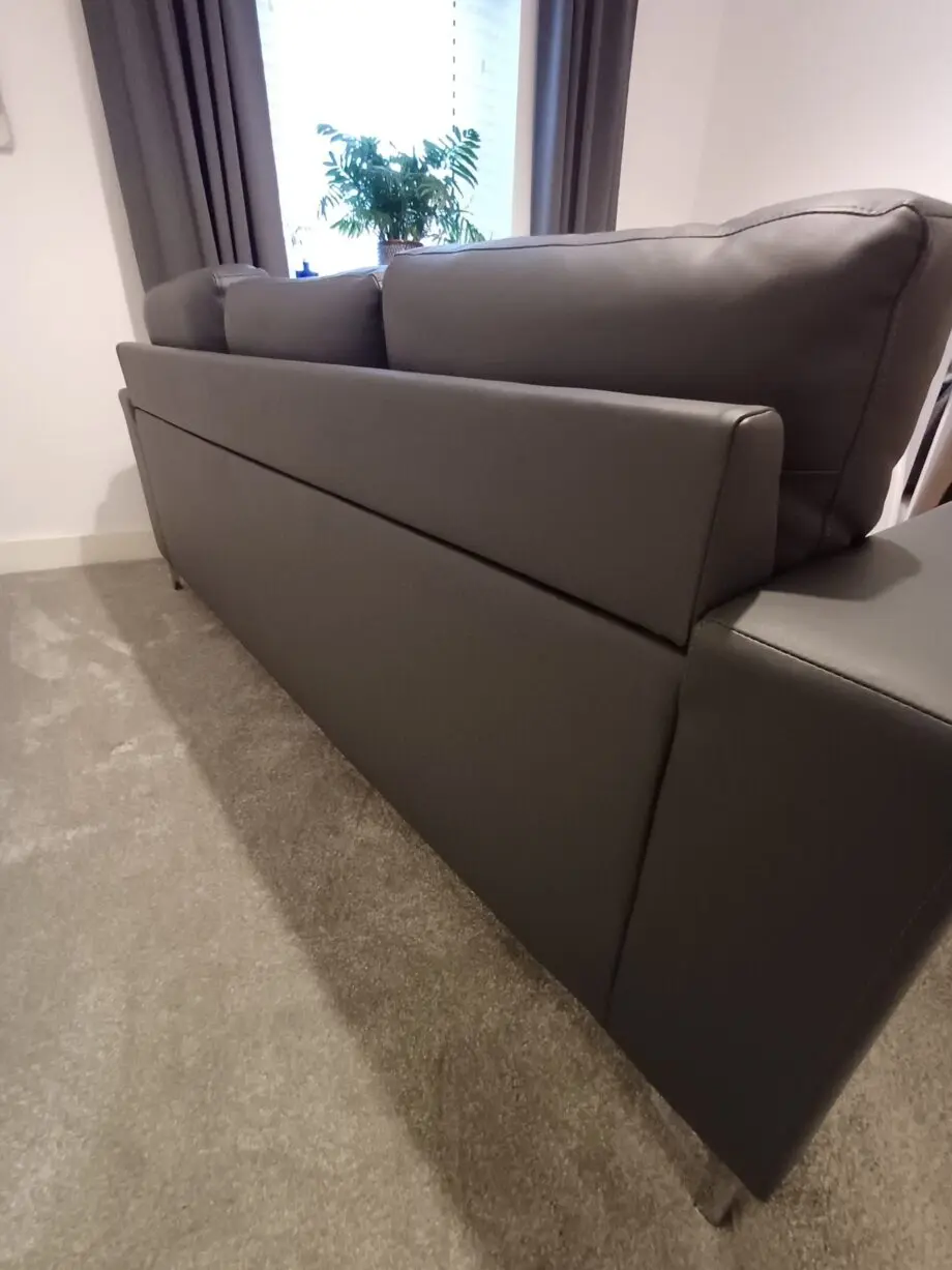 Grey leather Baltimore chaise sofa