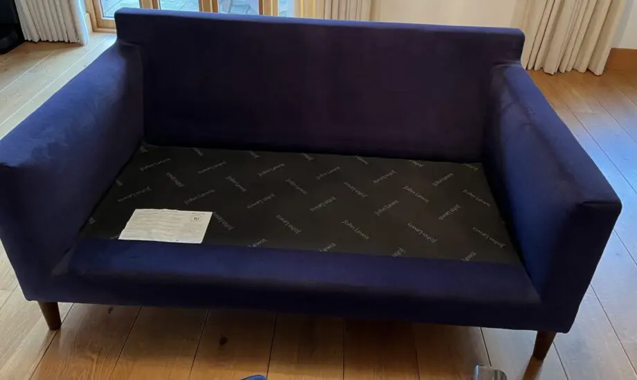 John Lewis Draper II Style Sofas (3+2+2) and Footstool in Navy